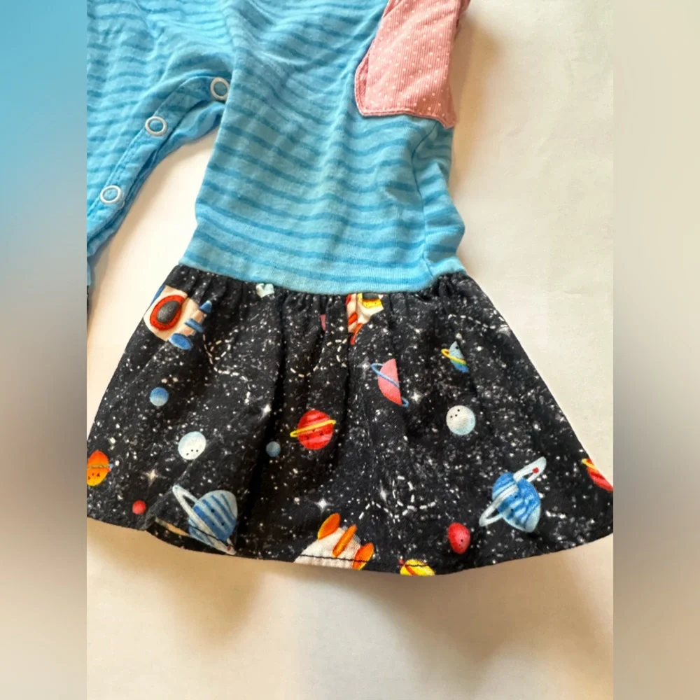 12M Ricrac & Ruffles Mystery Space Romper